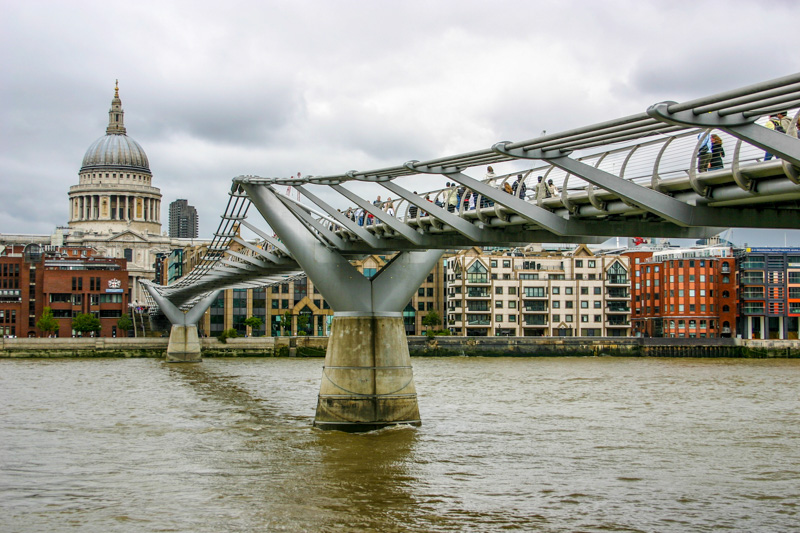 Millennium Bridge, St. Paul's Cathedral, London, England