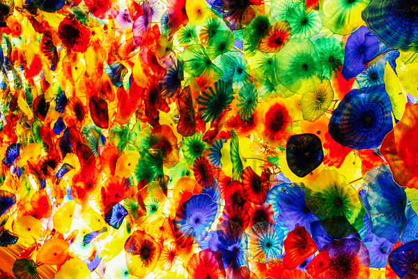 Colored glass in the Bellagio Lobby by Dale Chihuly, Las Vegas,