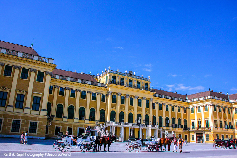 Vienna - Schönbrunn Palace; front facade - painted by Canaletto