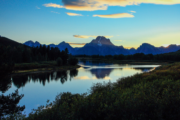 Grand Teton National Park, Wyoming - sunset at Oxbow bend
