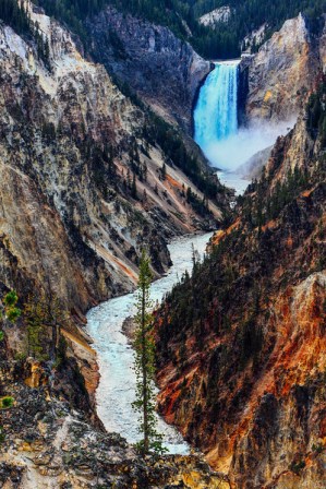 The Upper Falls and the Yellowstone River - Yellowstone National
