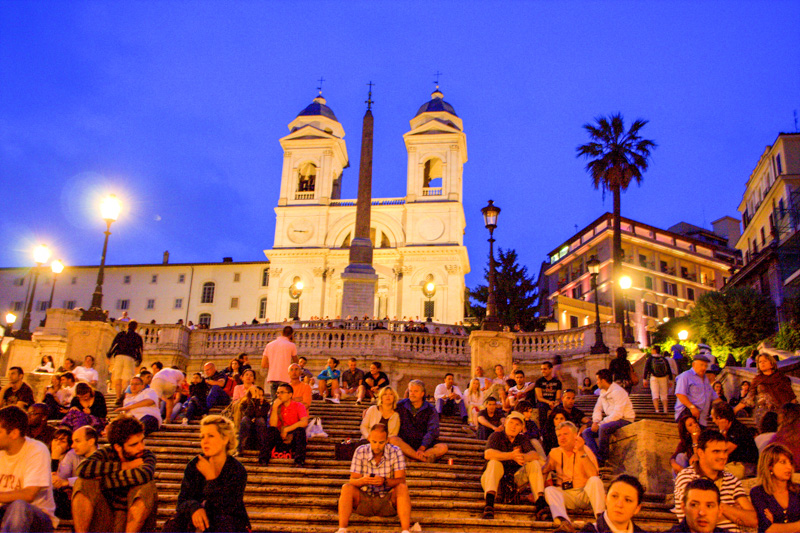 The Piazza di Spagna - Spanish Steps with the Church of the Trin