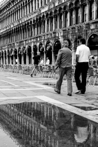 Walking in St. Mark's Square, Venice, Italy