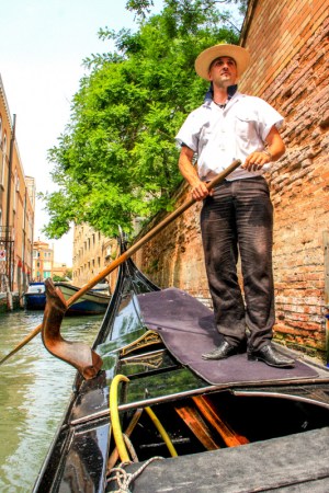 Gondolier Stefano at work, Venice, Italy