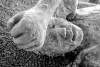 Skeletal remains of Pompeii citizens buried in the eruption, Pom