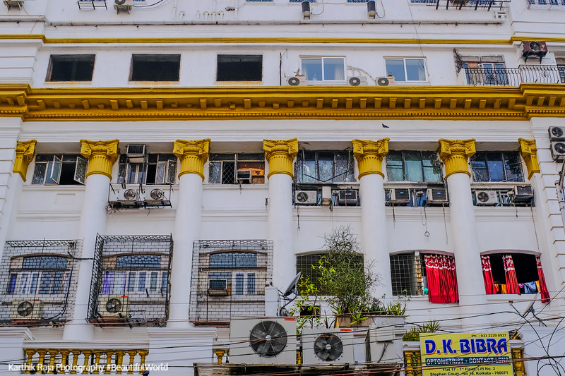 Beautiful facades, Park Street, Kolkata, India