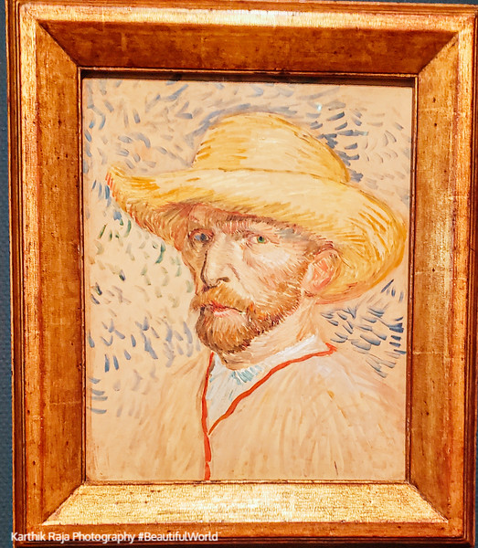Self Portrait with Straw Hat 1887 by Van Gogh, Van Gogh Museum,