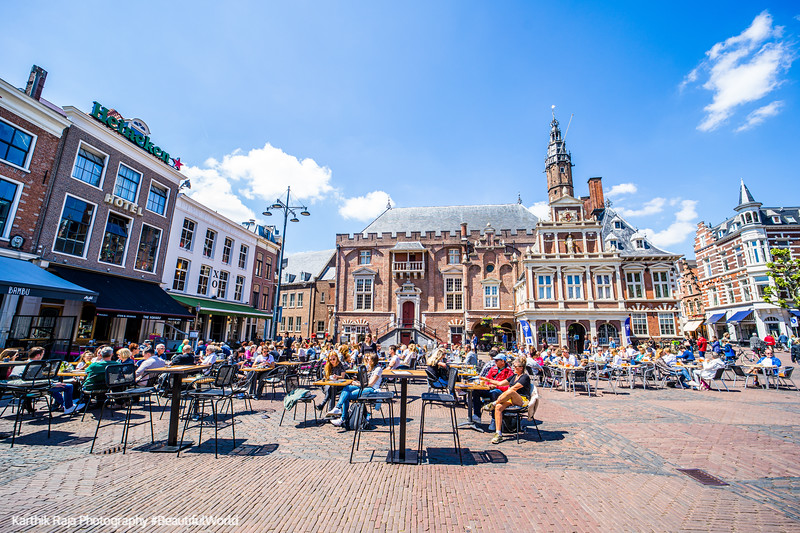 Cafes, Grote Markt, Old Center, Haarlem, Netherlands